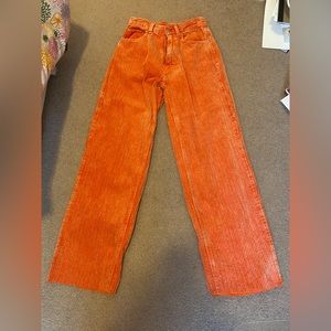 Cropped Orange Urban Outfitters Corduroy-ish pants.